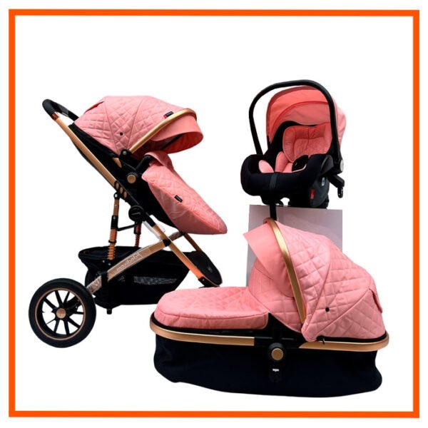 Coche Moisés Luxury Rosa - Imagen 2