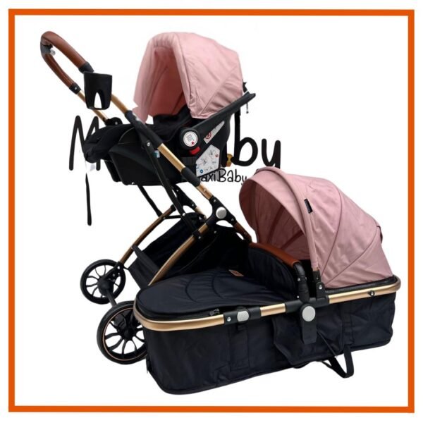 Coche Moisés Small Rosa con  Portabebe